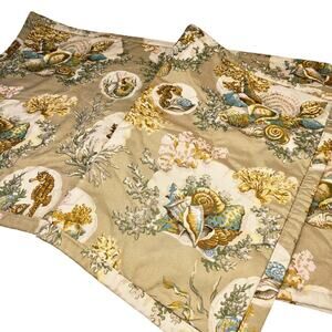 Shells & Coral Custom Made Queen/King Tropical Bed Scarf Coastal Beach 25" X 91"